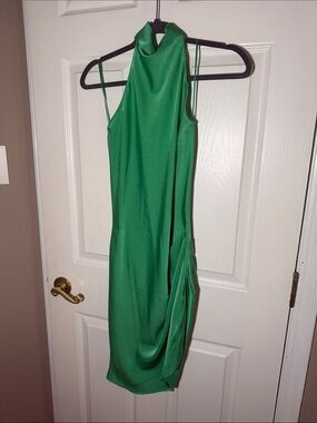 Green Halter Midi Dress